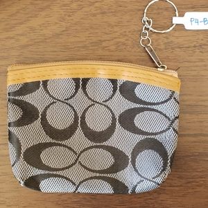 Gray Coach inspired coin purse